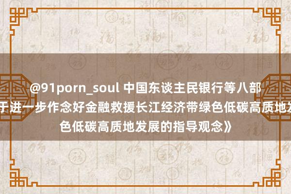 @91porn_soul 中国东谈主民银行等八部门合伙发布《对于进一步作念好金融救援长江经济带绿色低碳高质地发展的指导观念》