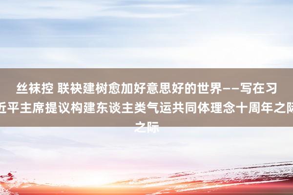 丝袜控 联袂建树愈加好意思好的世界——写在习近平主席提议构建东谈主类气运共同体理念十周年之际