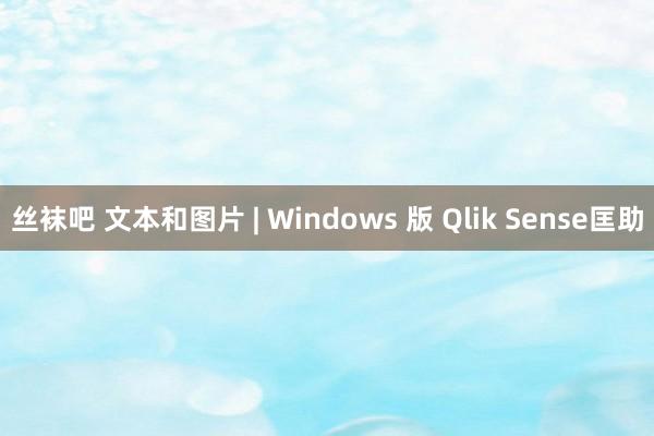 丝袜吧 文本和图片 | Windows 版 Qlik Sense匡助