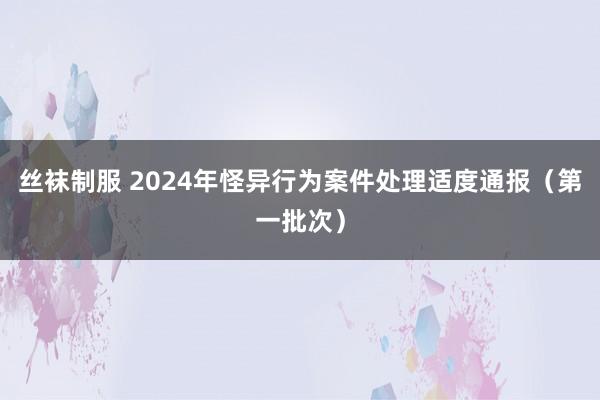 丝袜制服 2024年怪异行为案件处理适度通报（第一批次）